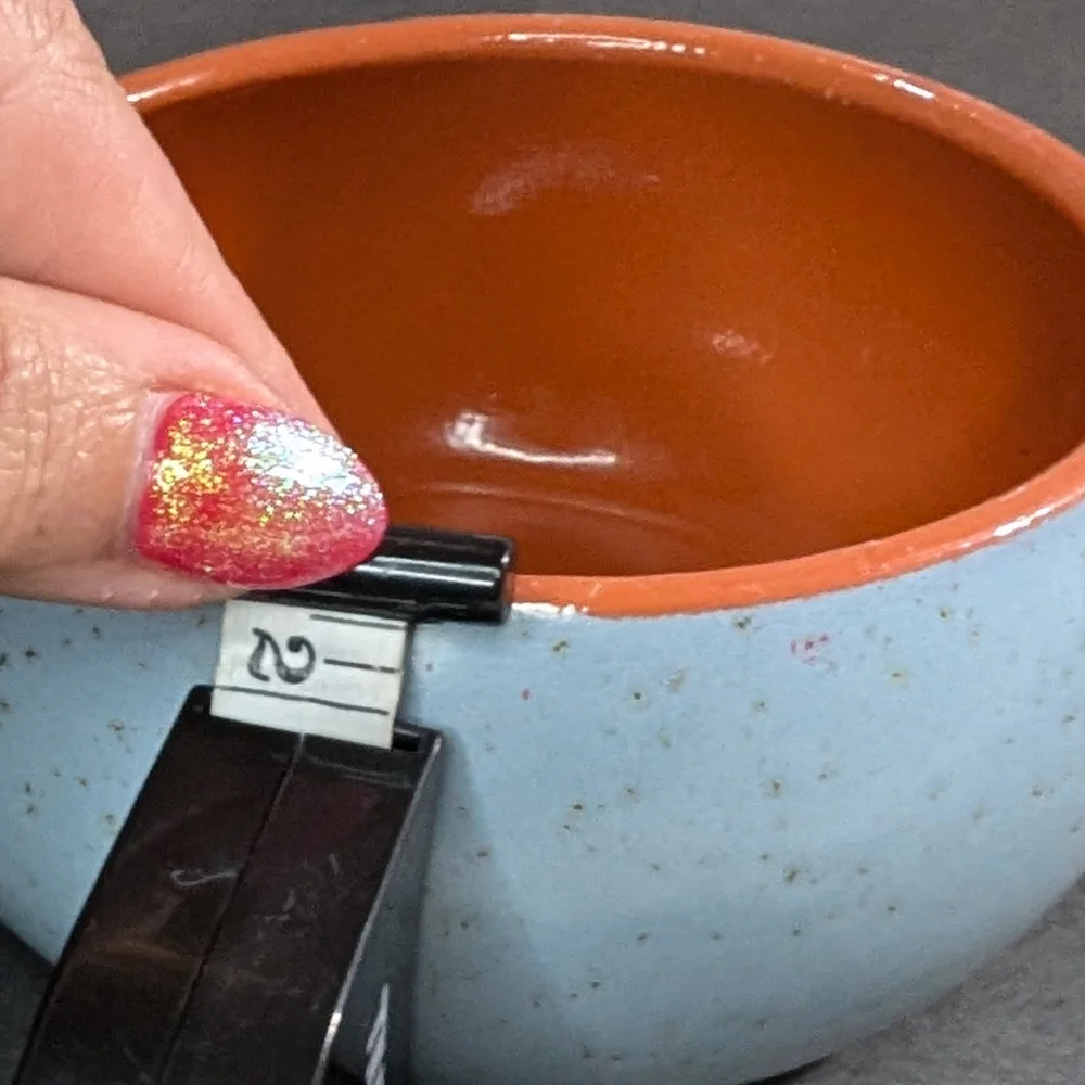De Silva Terre D' Umbria Italian blue speckle glaze terracotta handled  crock‎